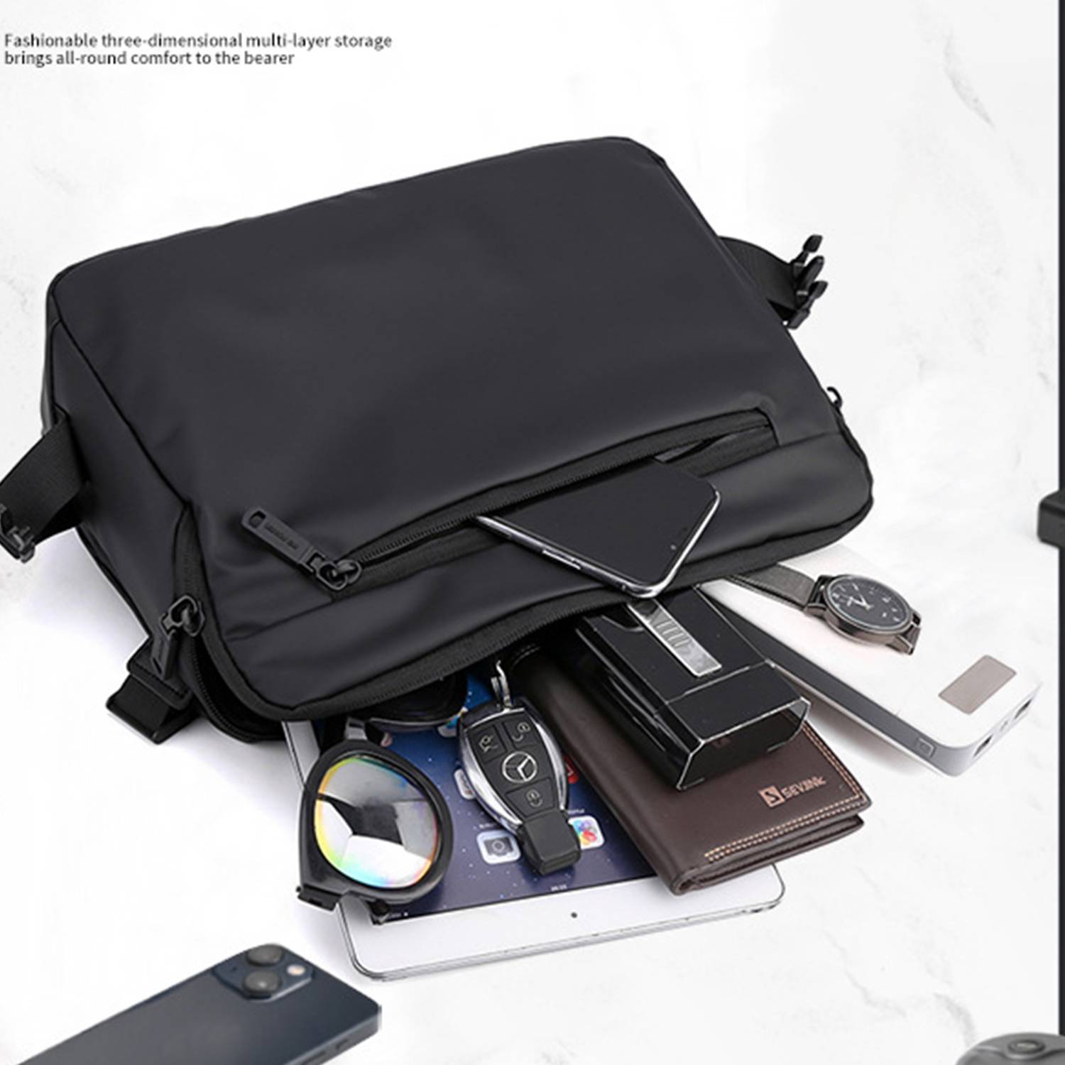 Unisex Waterproof Messenger Bag Sleek Design 13