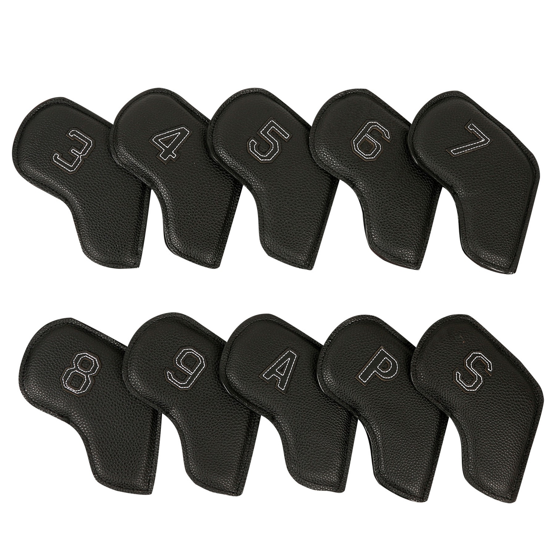 Thick PU Leather Golf Iron Head Covers Set 5