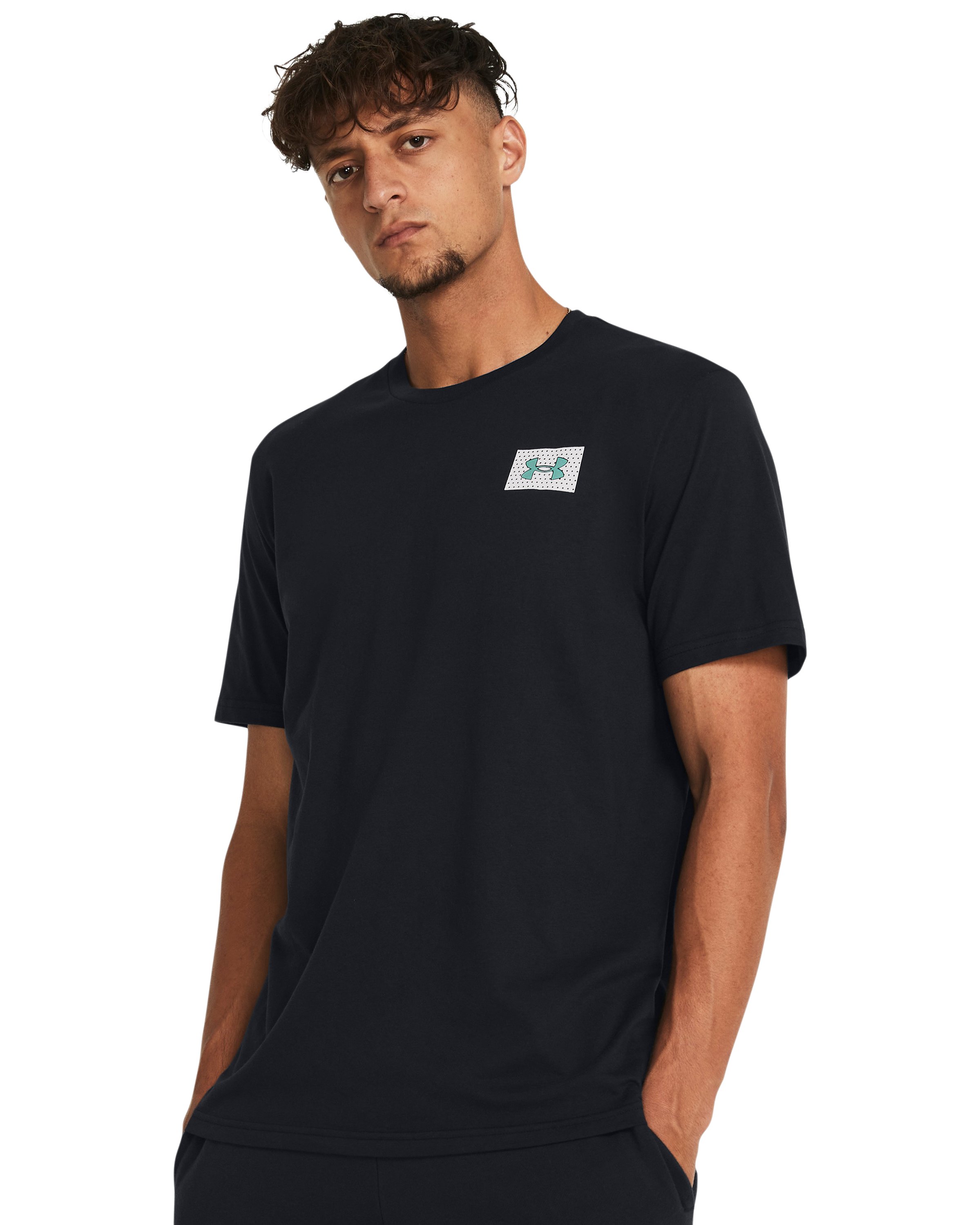 UA Color Block Logo Left Chest Men's Short Sleeve 3