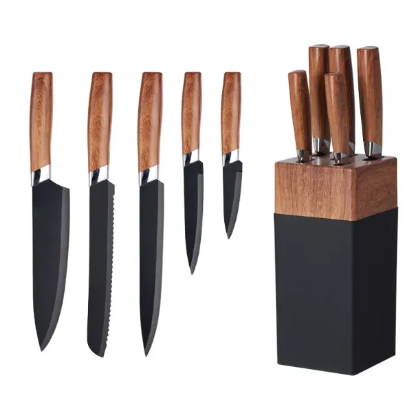 Kitchen Knife Set 6pcs Wooden Handle 4