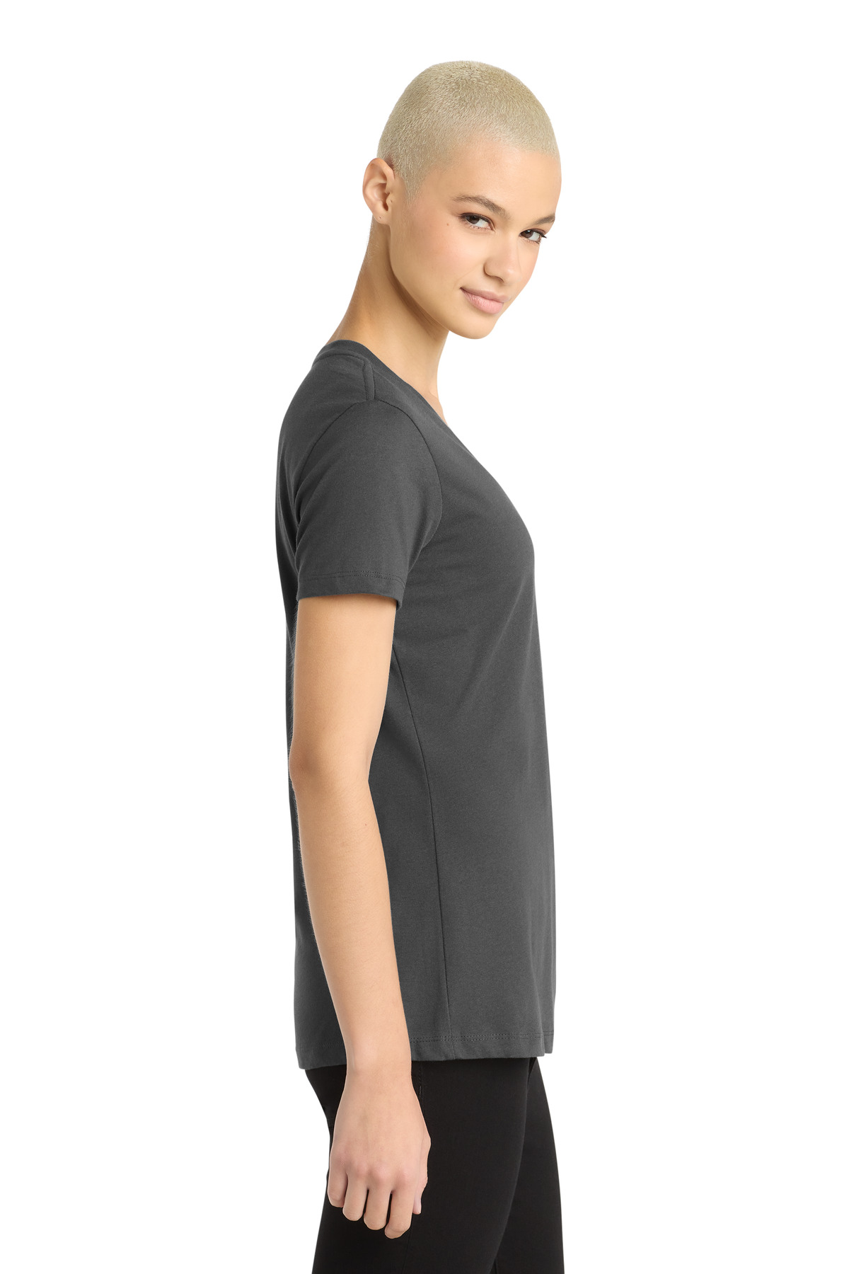 District - Women's Perfect Weight V-Neck Tee. DM1170L 90