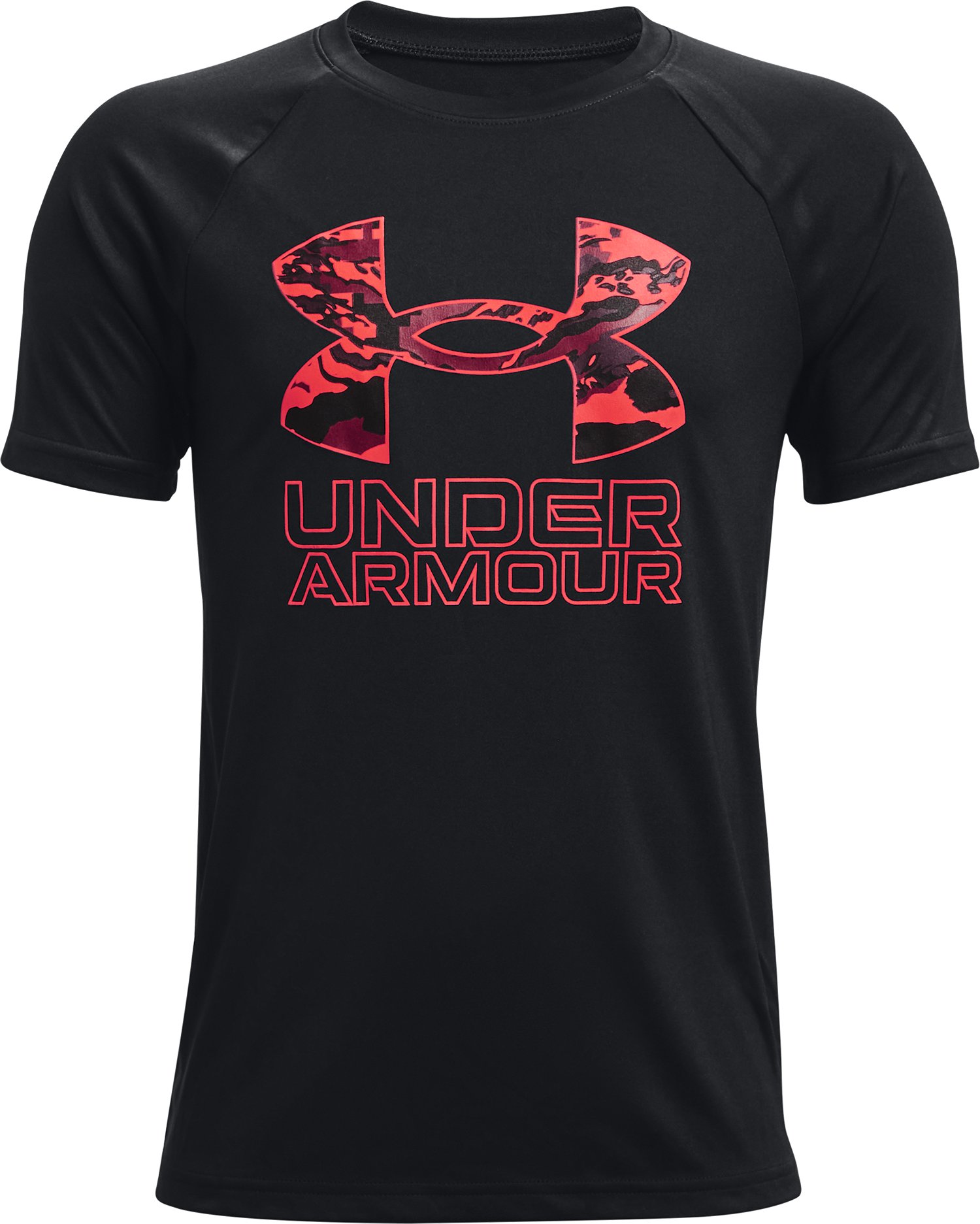 UA Tech Hybrid Print Fill Boys' Short Sleeve 36