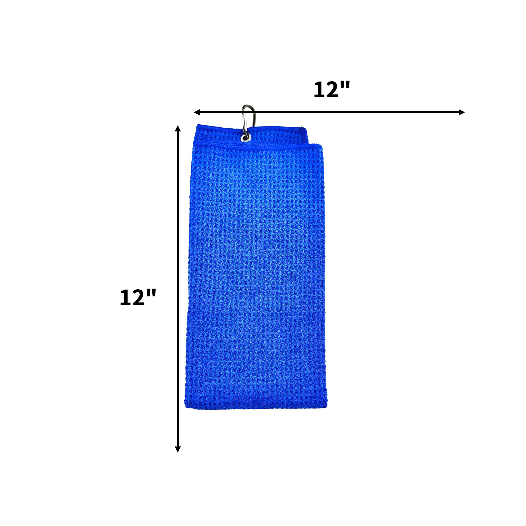 Microfiber Waffle Golf Towel 12" Square With Clip 2
