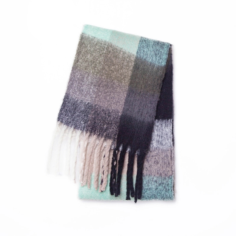 Fringed Plaid Shawl 8