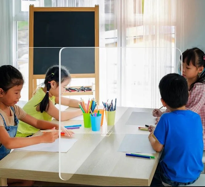School Tabletop Desk Divider Sneeze Guard (4' x 2' x 4') 3