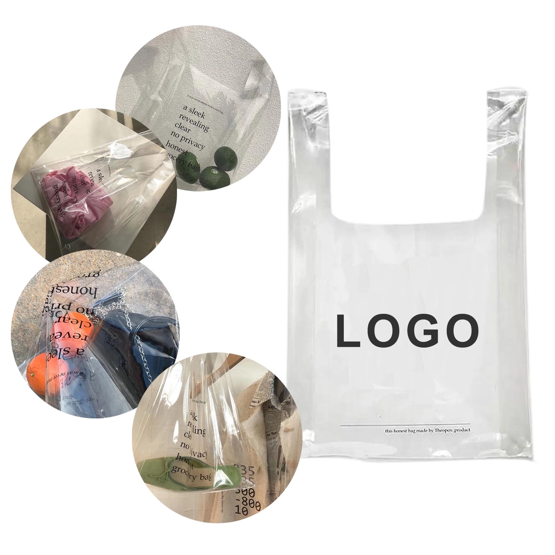 Fashion Waterproof PVC Clear Tote Shopping Bag 1