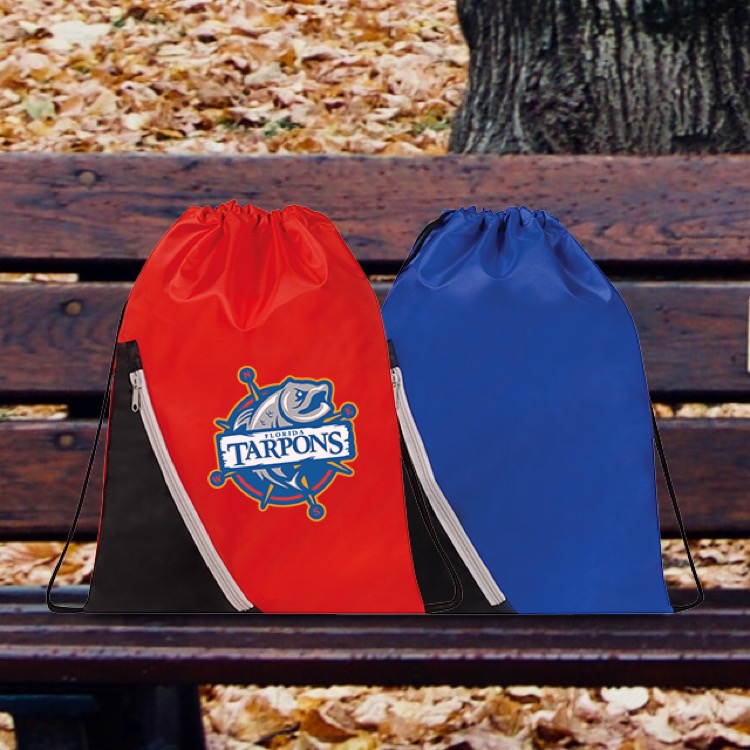 Zip Line Drawstring Backpack 1