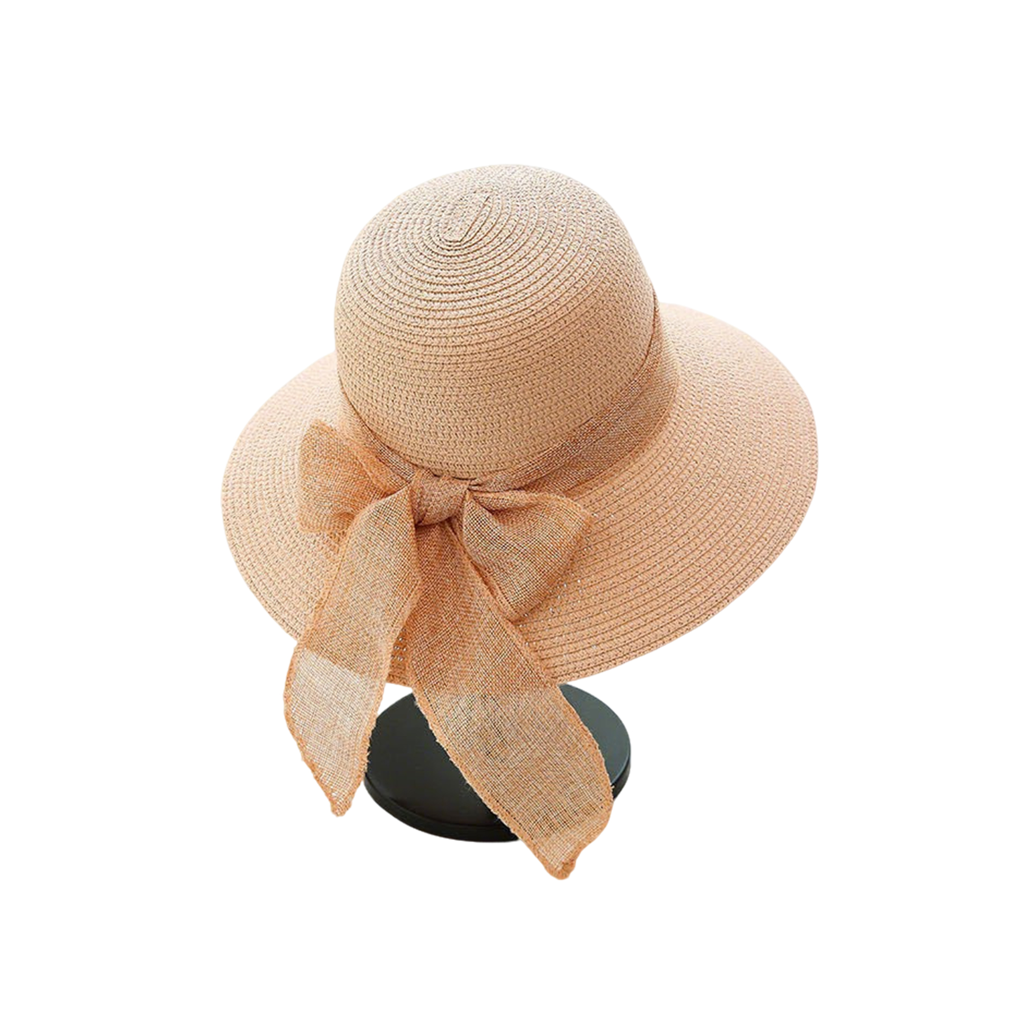 Ribbon Trim Beach Straw Hat With Sun Protection 7