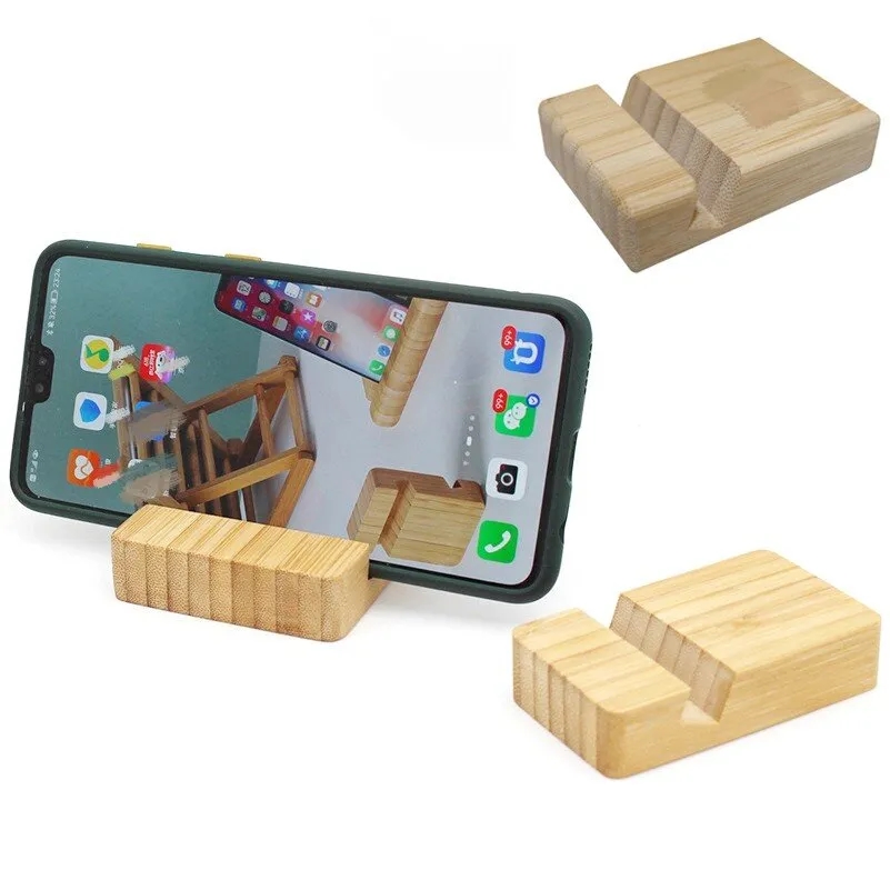 Bamboo Block Phone Stand 6