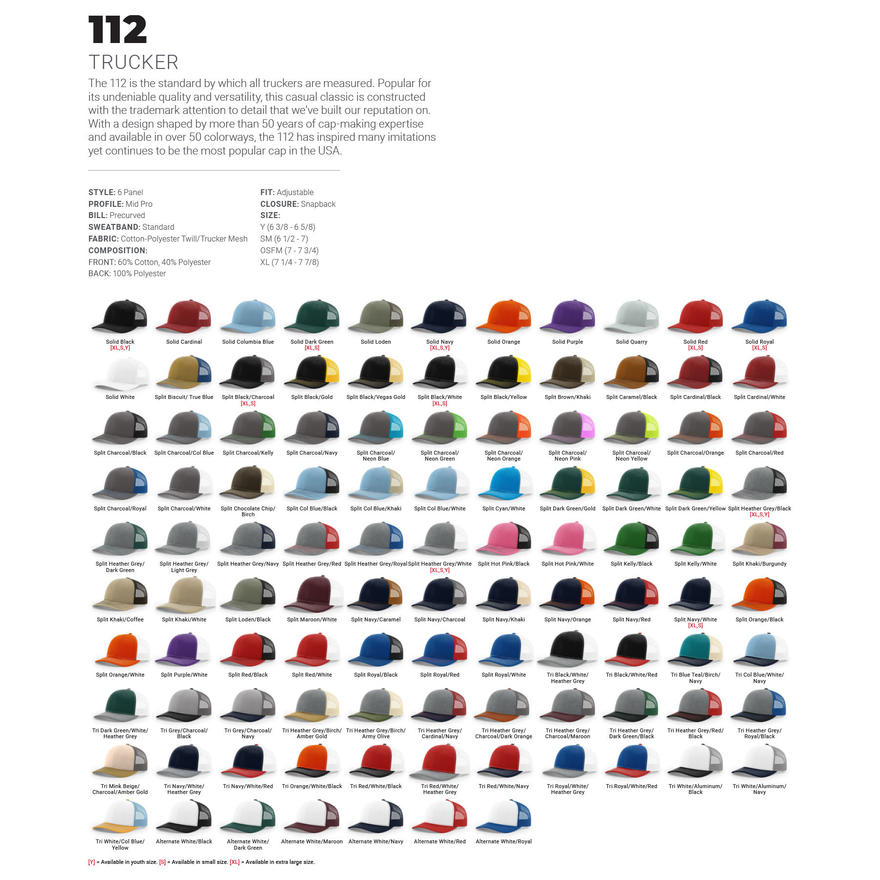 Richardson 112 6-Panel Snapback Trucker Hat w/Leatherette Adhesive Patches or Embroidery 4