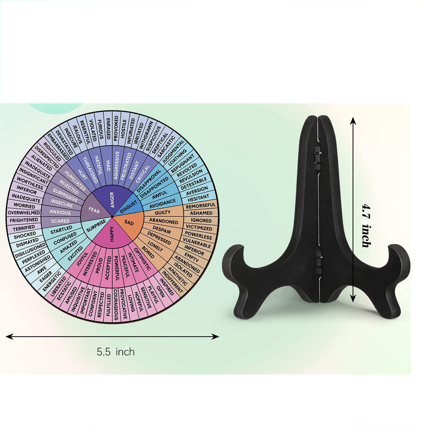 Wooden Emotion Wheel Desk Display Chart 2