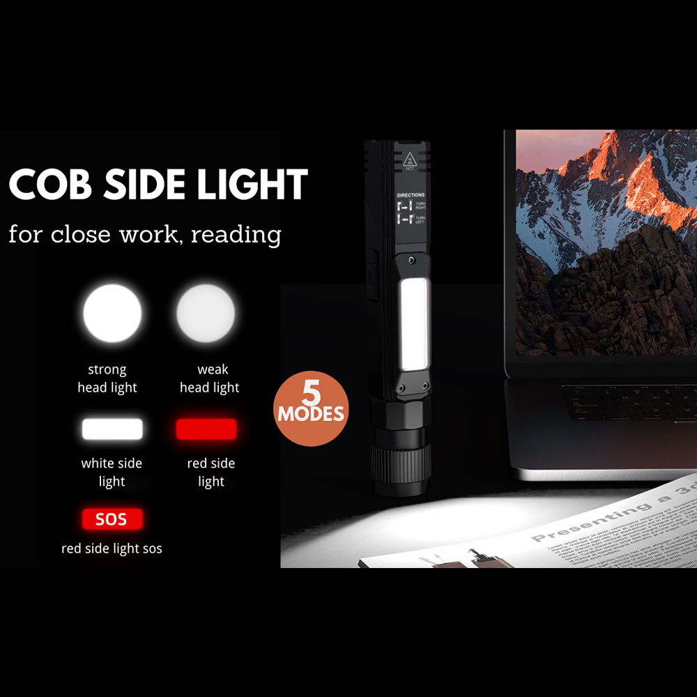 Multi-Functional COB Work Light, Headlamp and Flashlight 90 Degree Rotate with Magnetic Base 9
