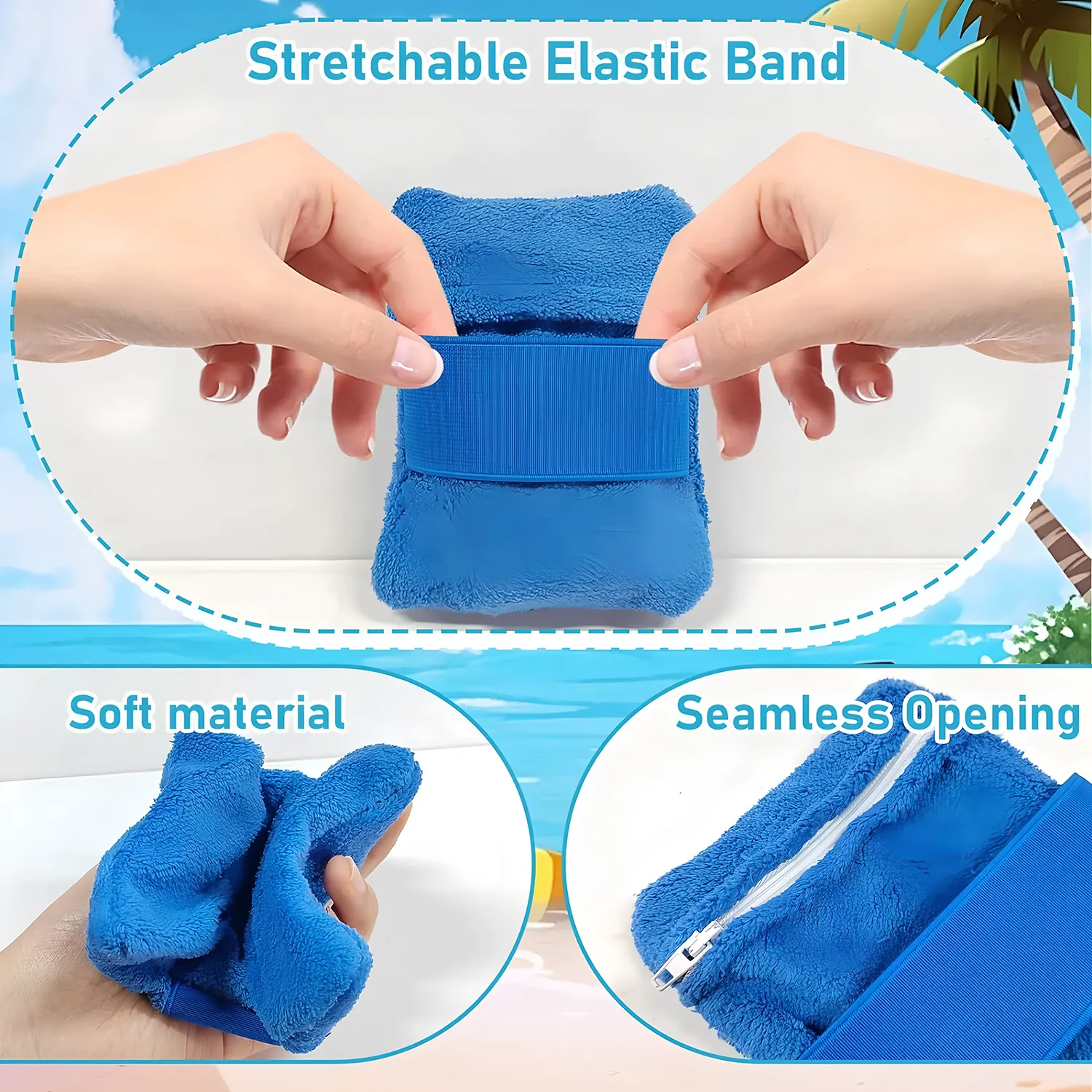 Coral Fleece Sand Removal Mitt for Beach Use 5