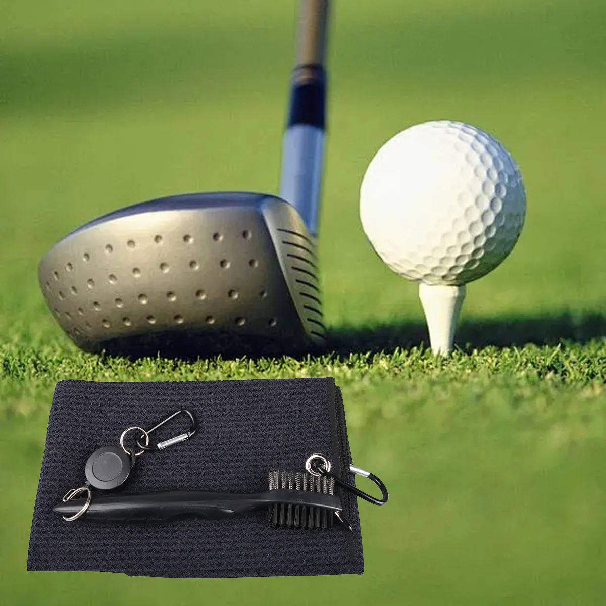Premium Golf Club Cleaning Kit with Fork & Towel & Brush 7