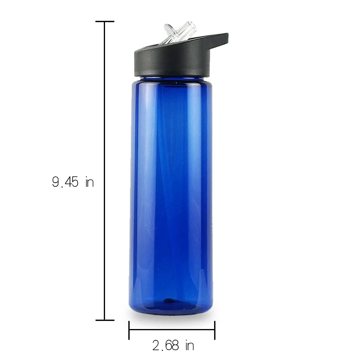 Portable Sports Water Bottle With Dustproof Flip-Top Straw 2