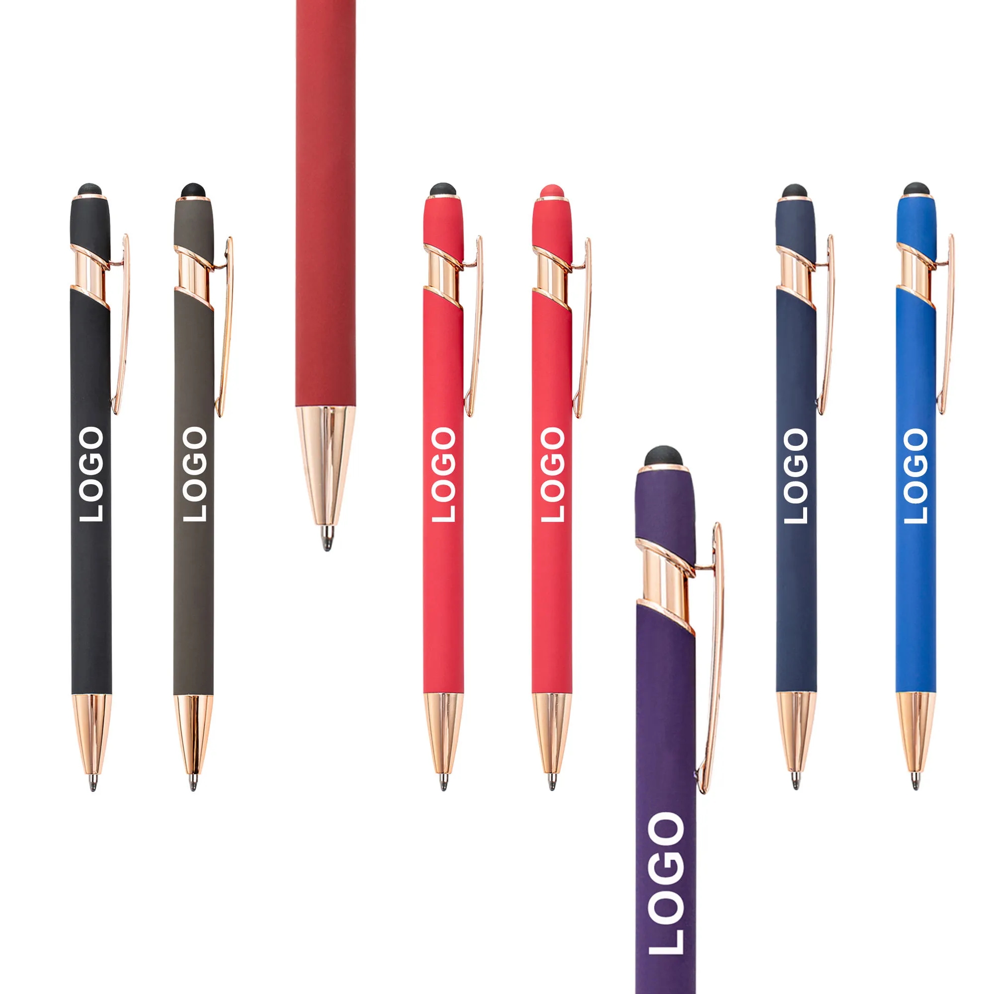 A 2 In 1 Metal Stylus Ballpoint Pens With Soft Touch Click 4