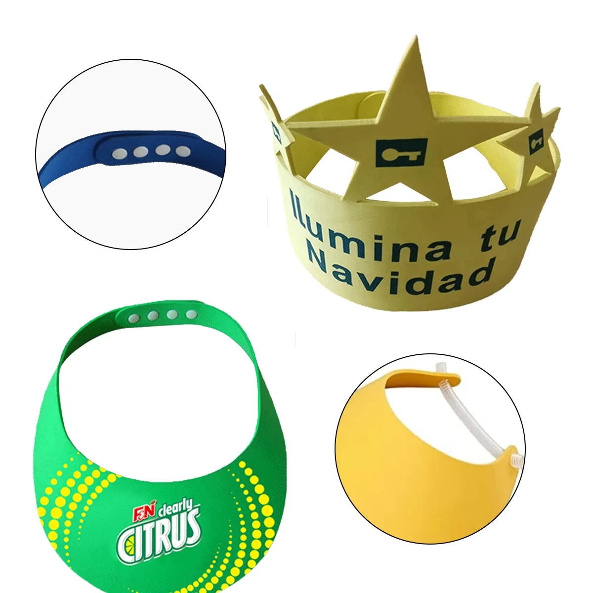 EVA Foam Sun Visor Hat With Elastic Strap For Outdoor Events 3