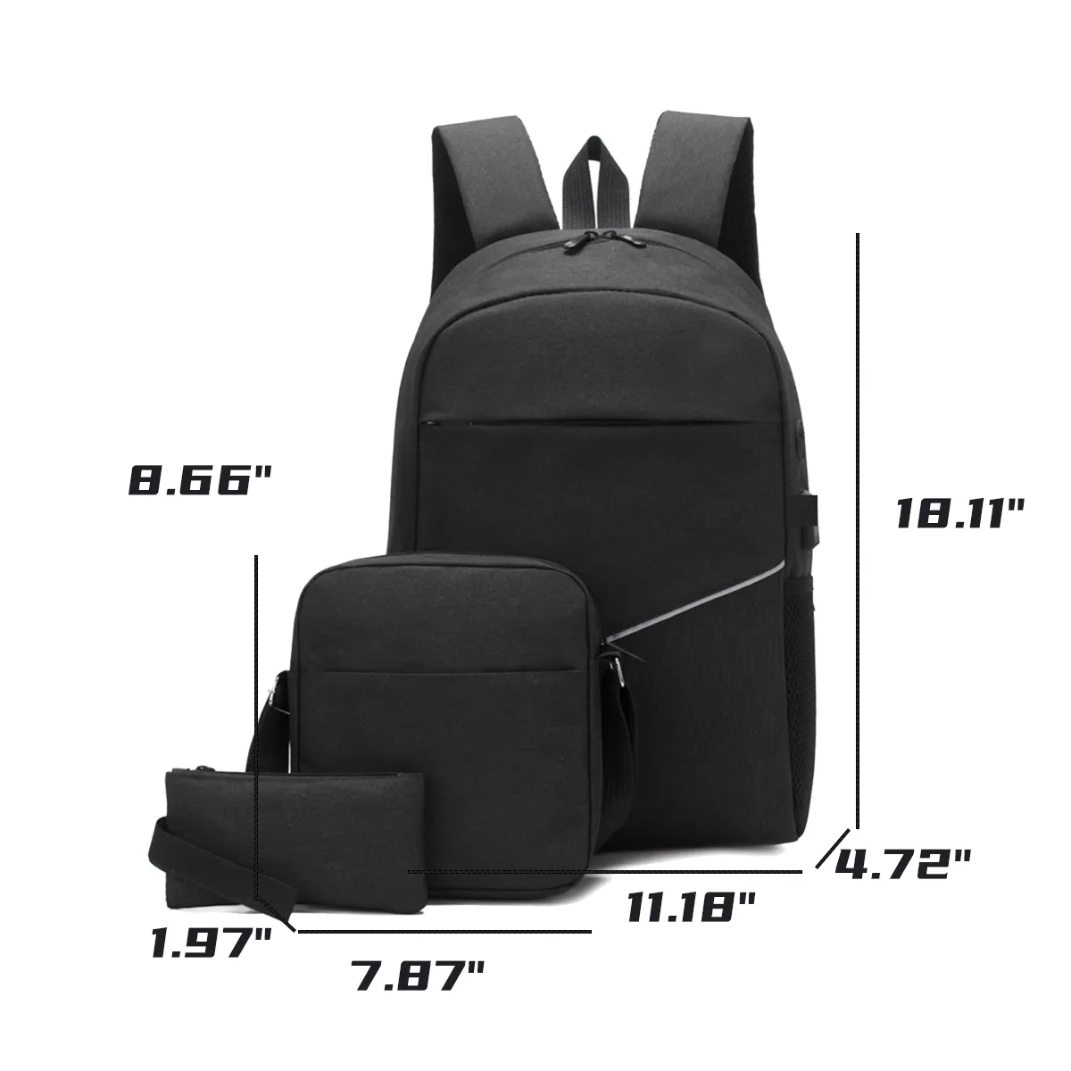 Solid Color Spacious Adjustable Shoulder Straps Backpack 6