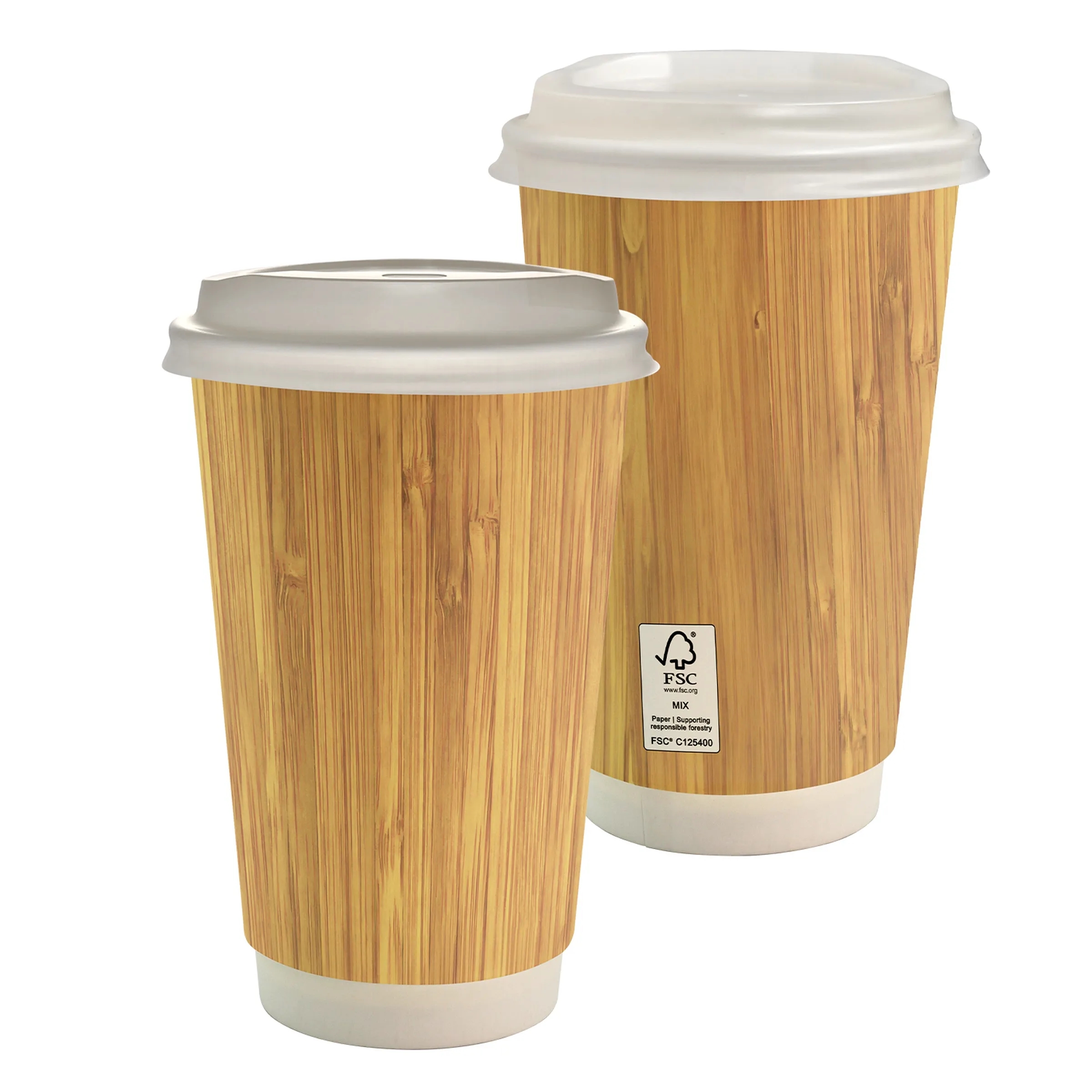 16 oz. Full Color Bamboo Pattern Paper Cup With Lid 3