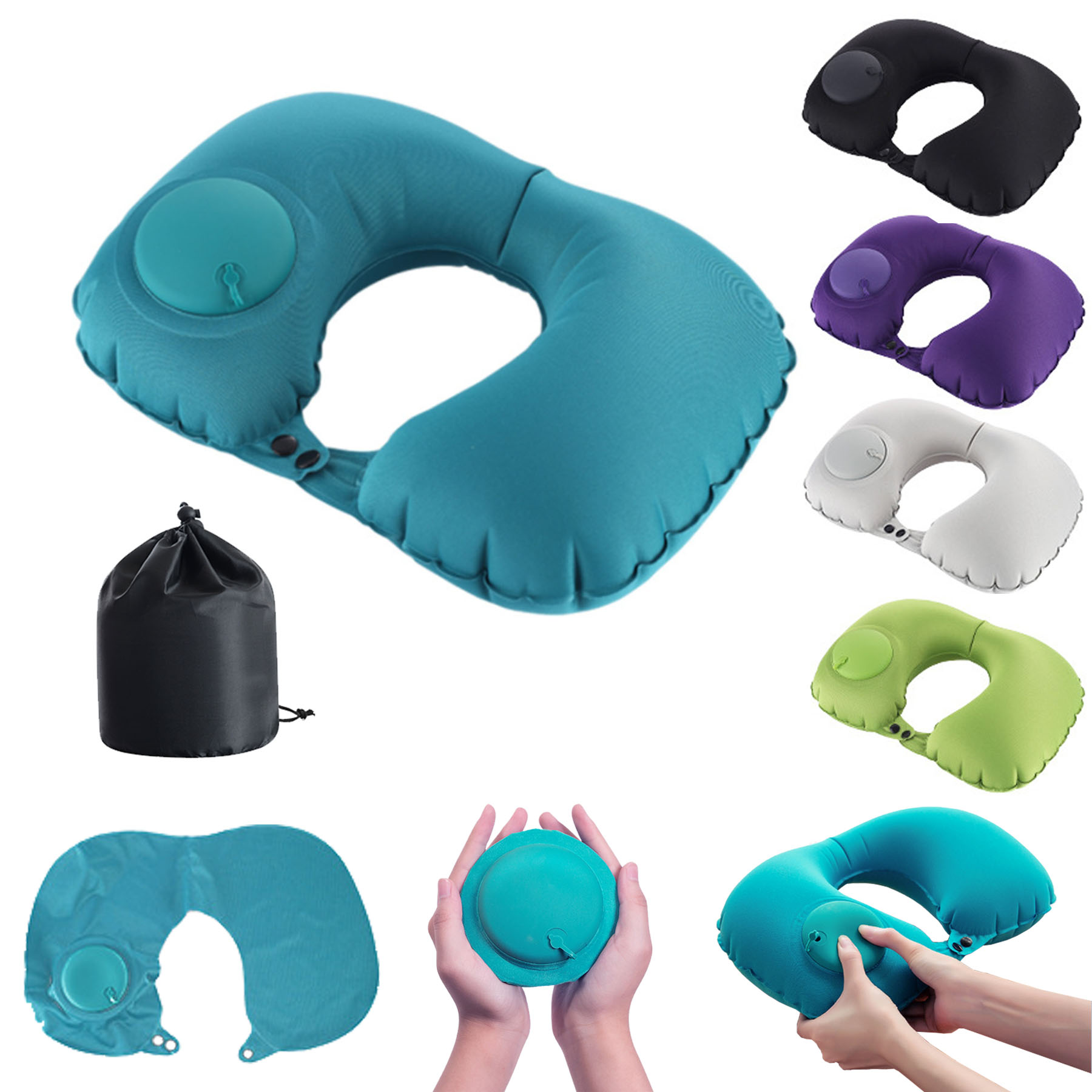 Push-Type Portable Inflatable Pillow 1
