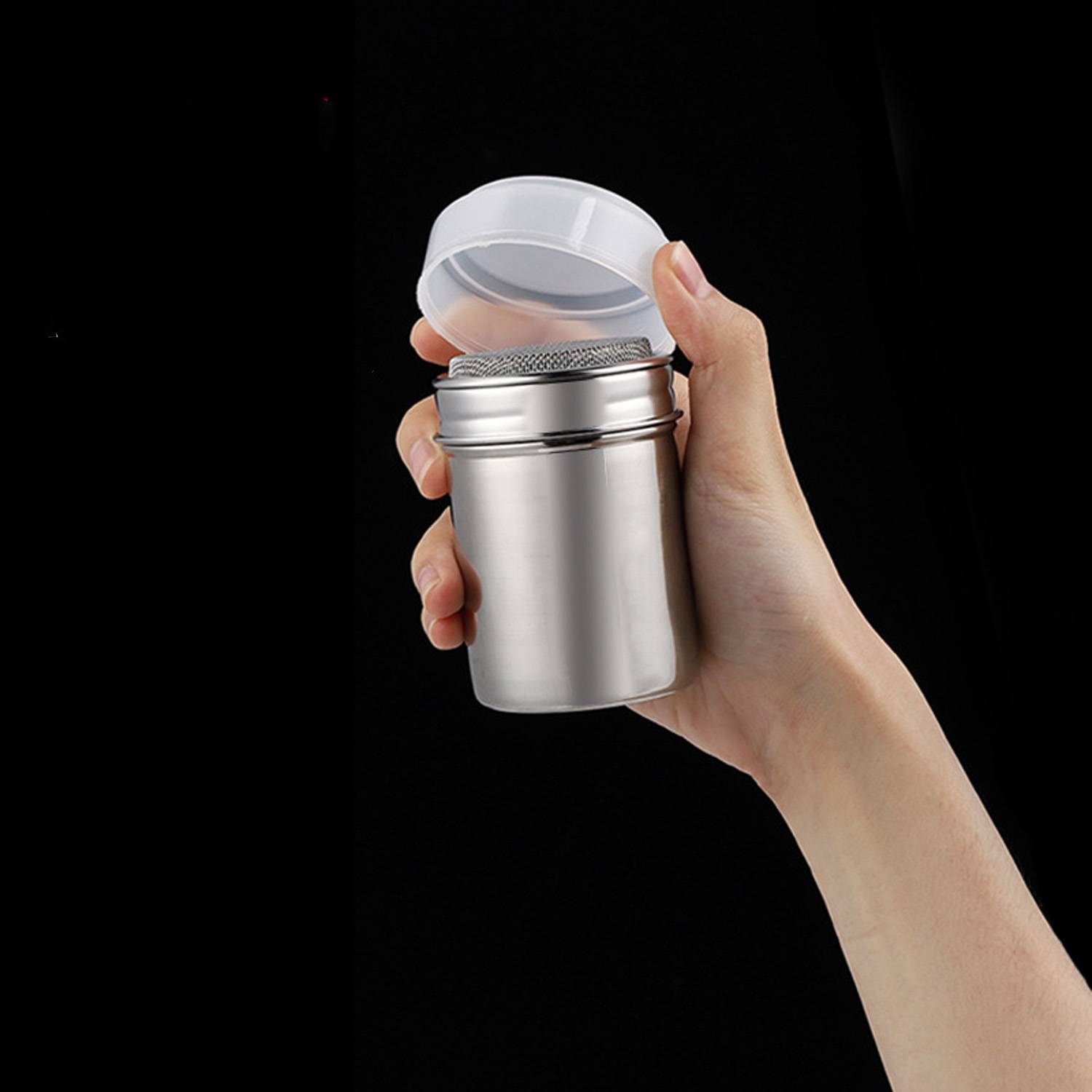 Stainless Steel Powder Sugar Shaker With Lid 2