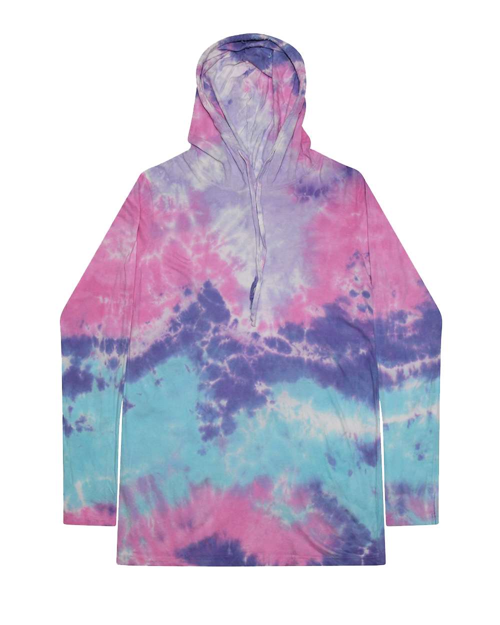 Unisex Tie-Dyed Hooded Long Sleeve T-Shirt - 2777 8