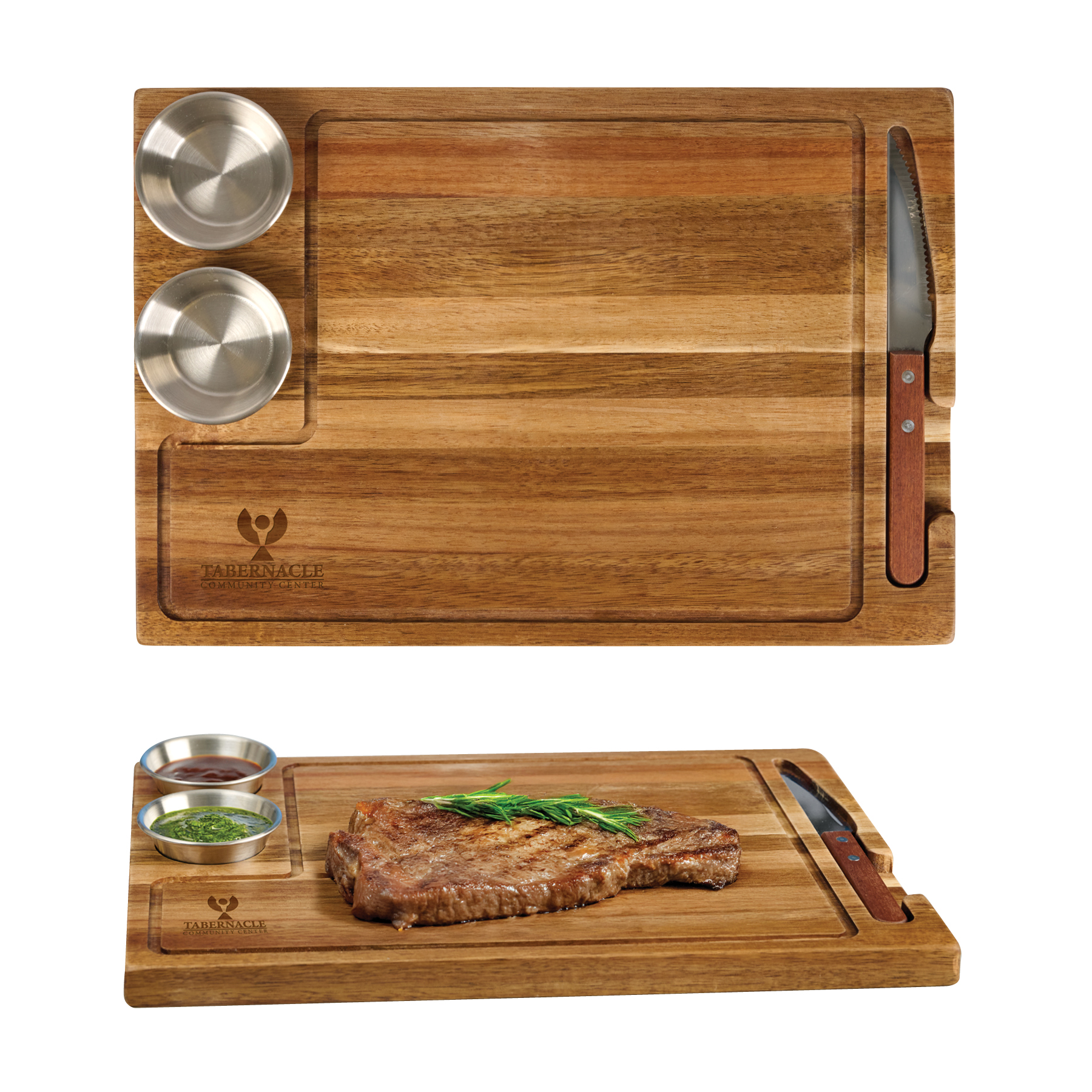 Arthur 4-Piece Acacia Wood Steak Board 8