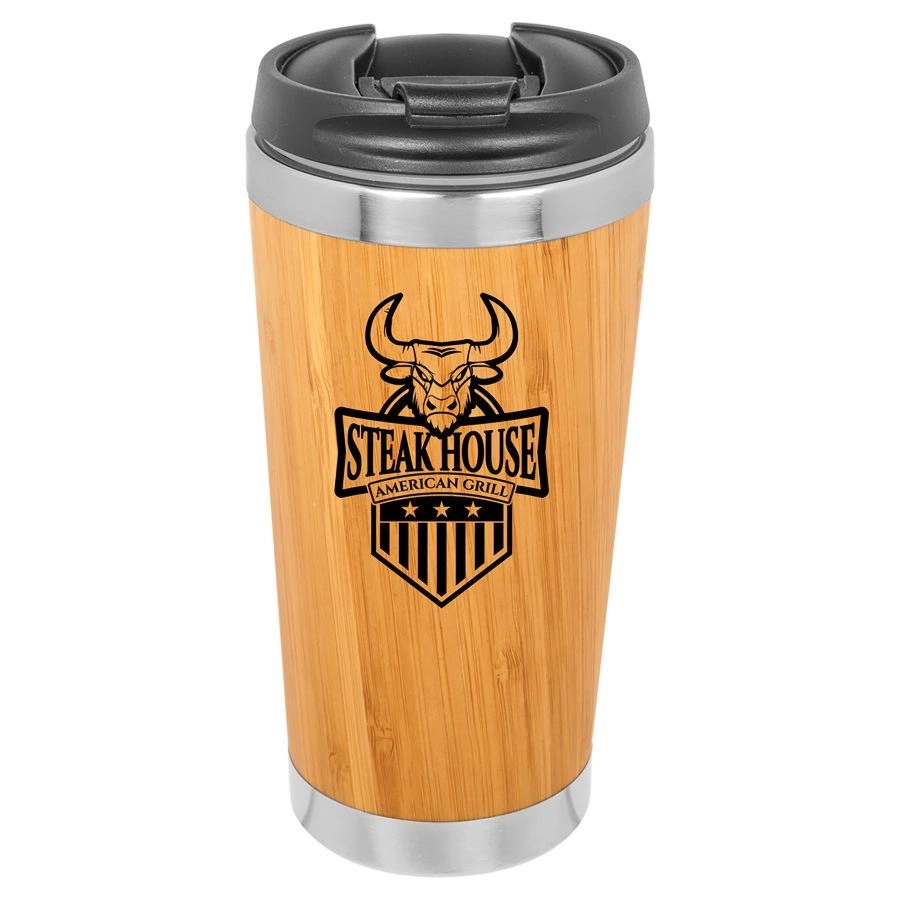 15 Oz. Bamboo Stainless Steel Tumbler 1