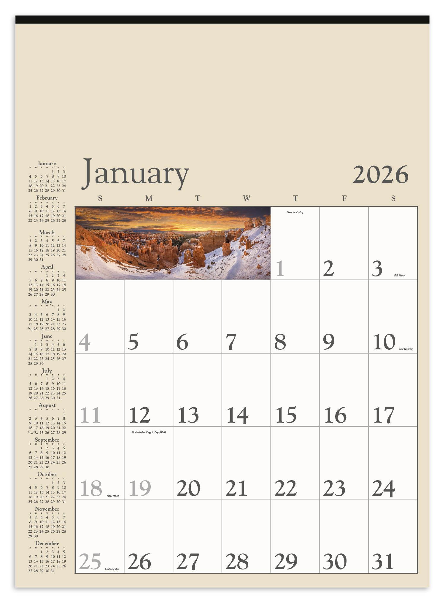 Triumph® Calendars Decorator Memo (Tan) Calendar 19