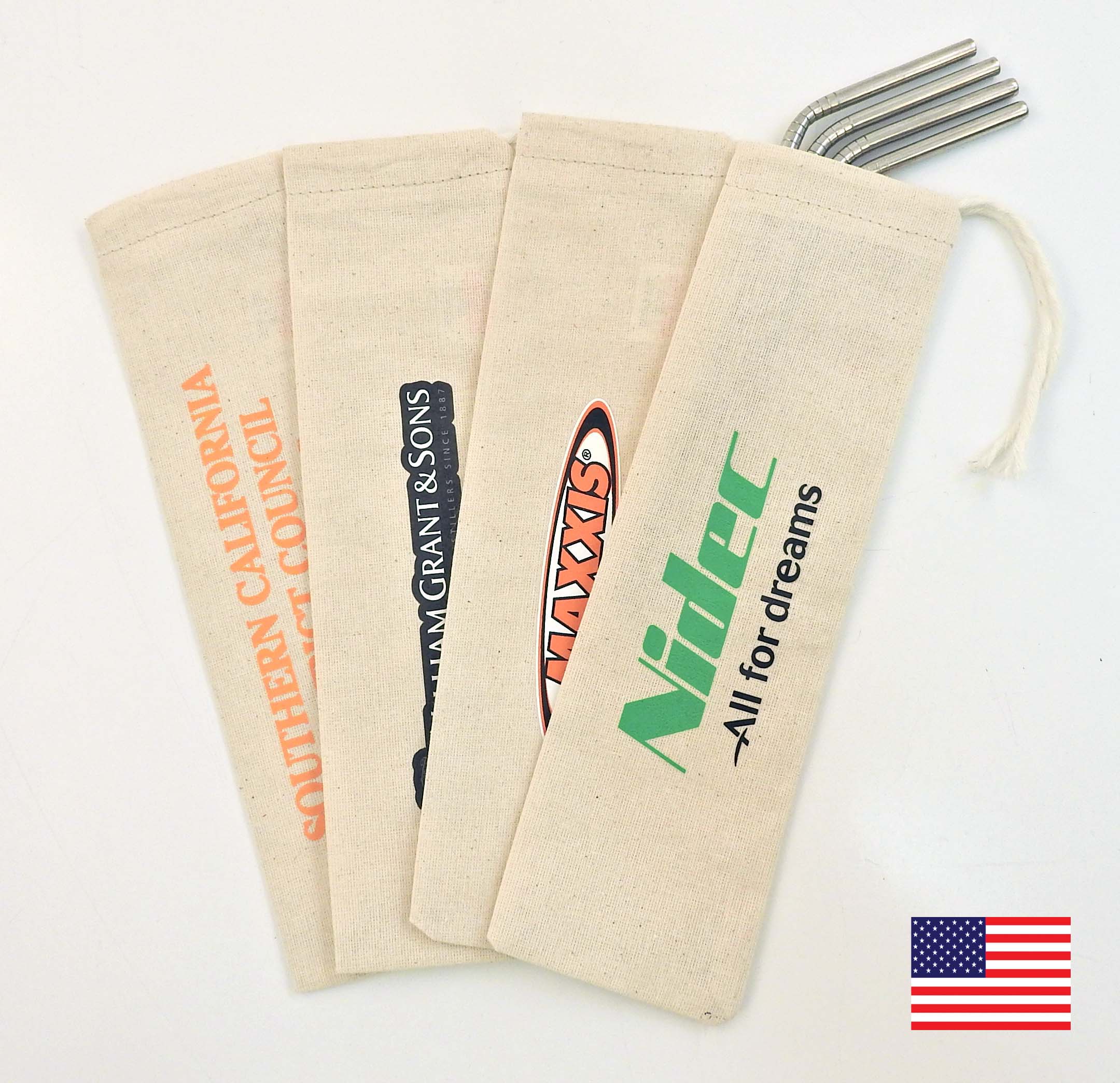 Natural Cotton Drawstring Straw Bag 3 x 11" 1