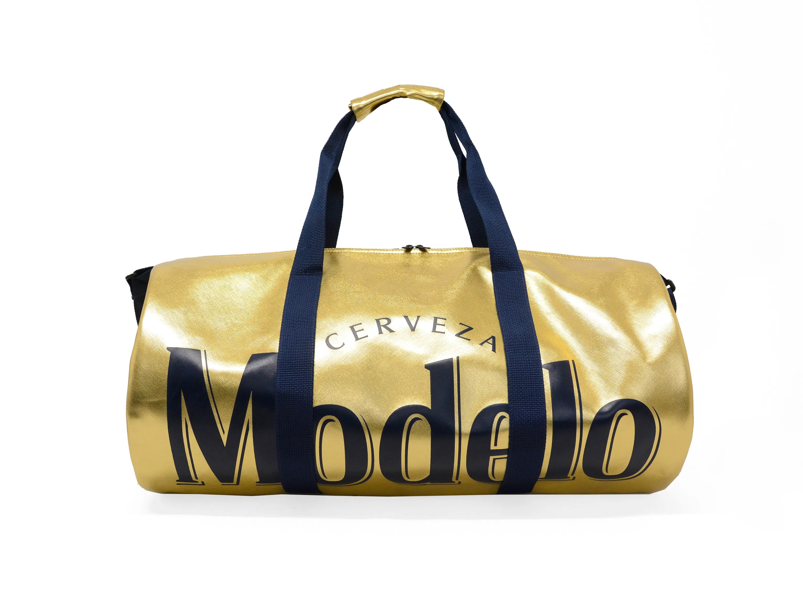 Custom Round Metallic Silver Duffle Bag 2