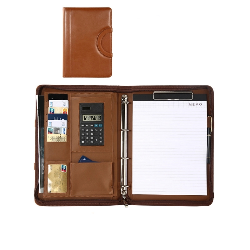 Leather Business Padfolio with folding Handles 7