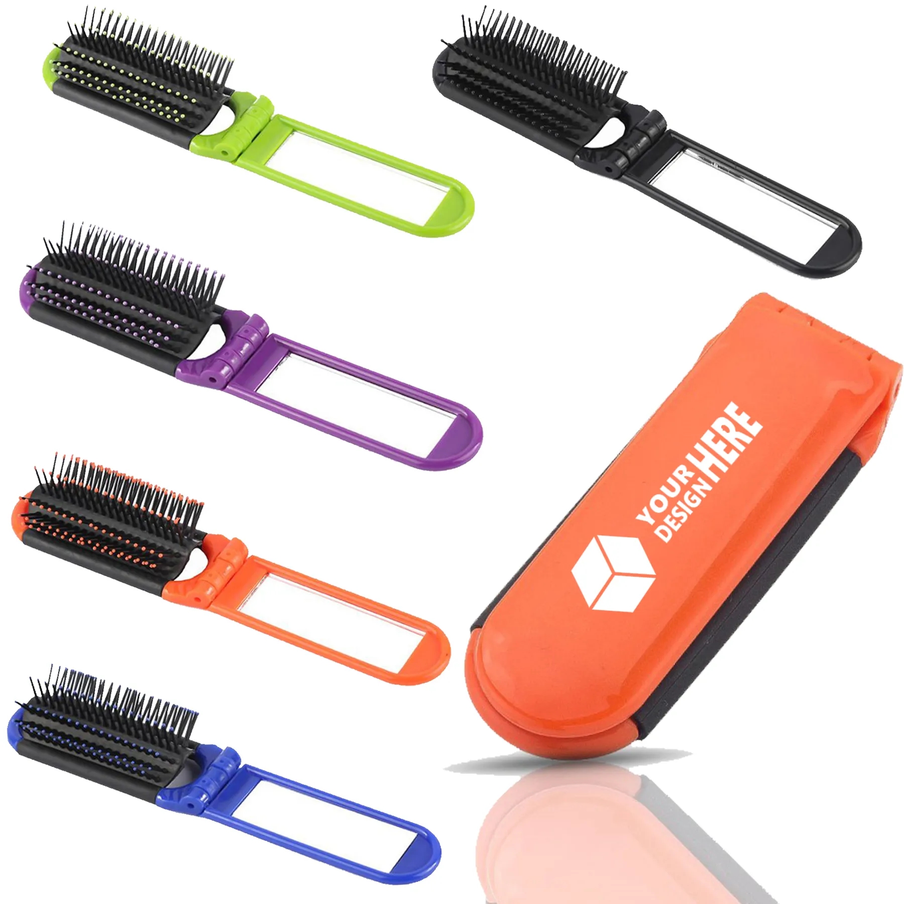 Folding Travel Mirror Hair Brush