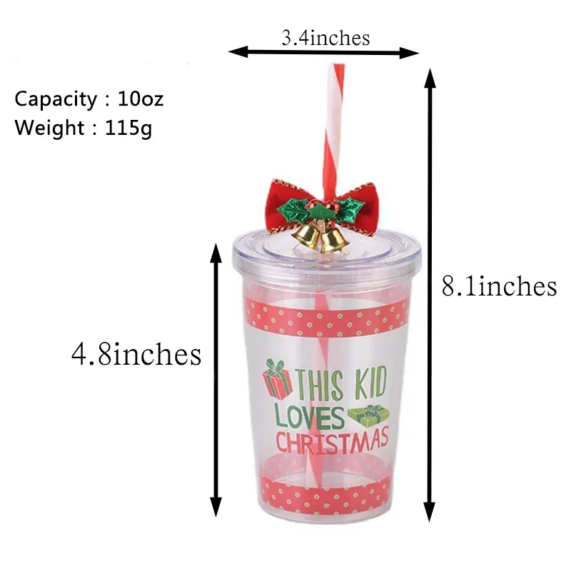 Christmas Double Layer Plastic Water Cup 9