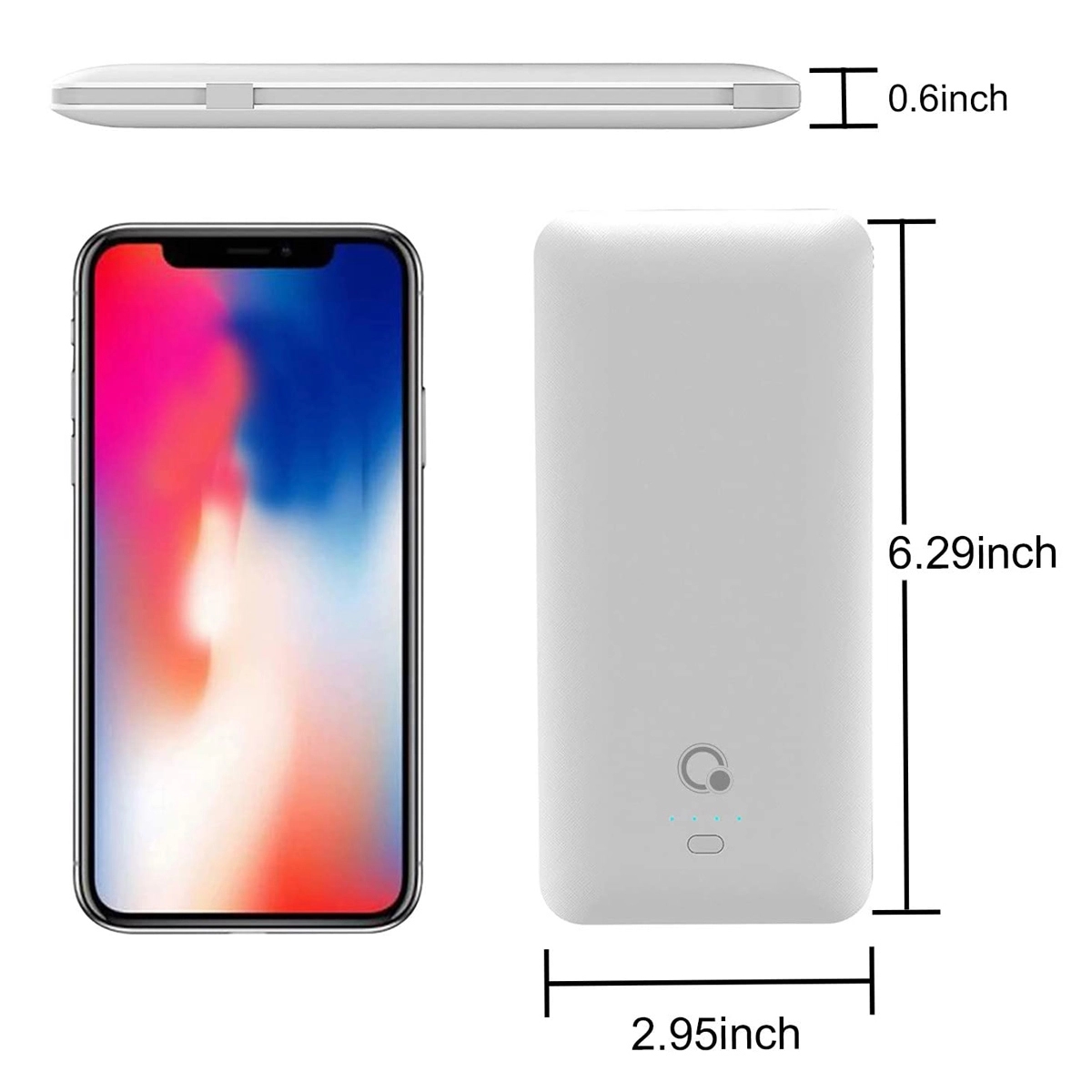 10000mAh Power Bank w/Built-in AC Wall Plug Cables 2