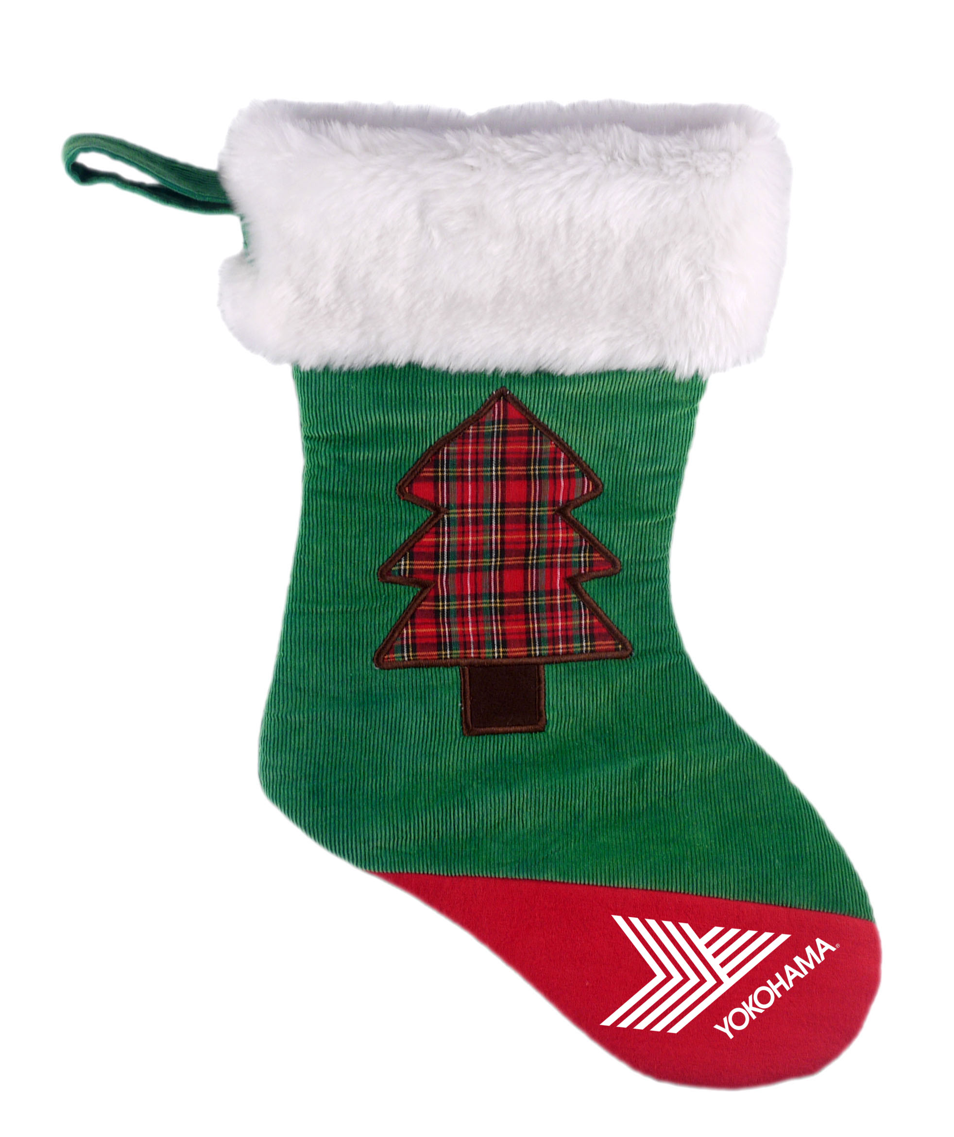 Green Christmas Corduroy Stocking 2