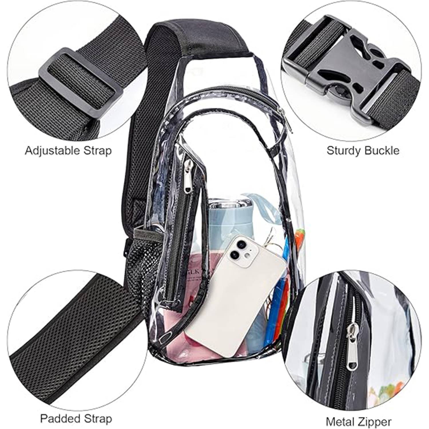 PVC Transparent Shoulder Chest Bag 4