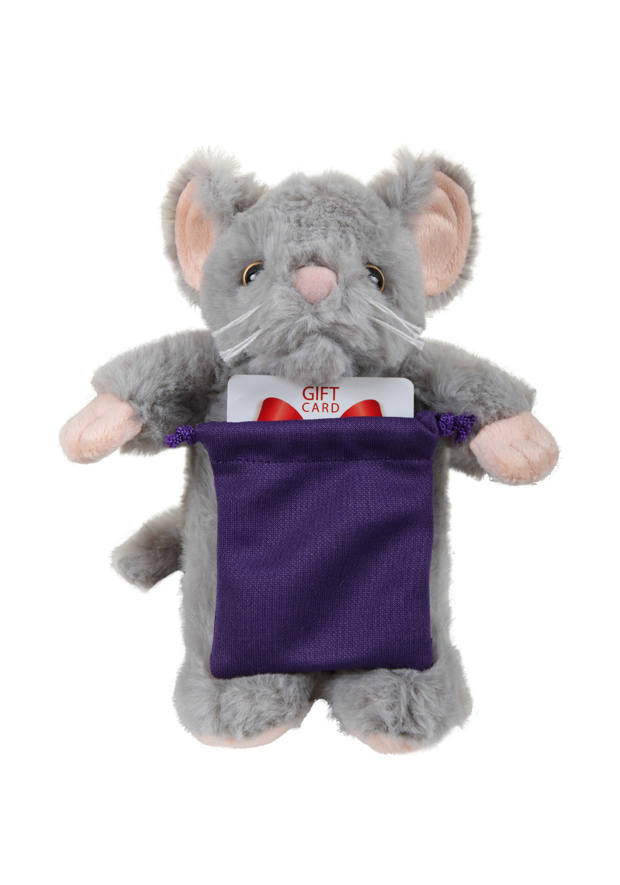 soft plush Mouse with gift card sack
