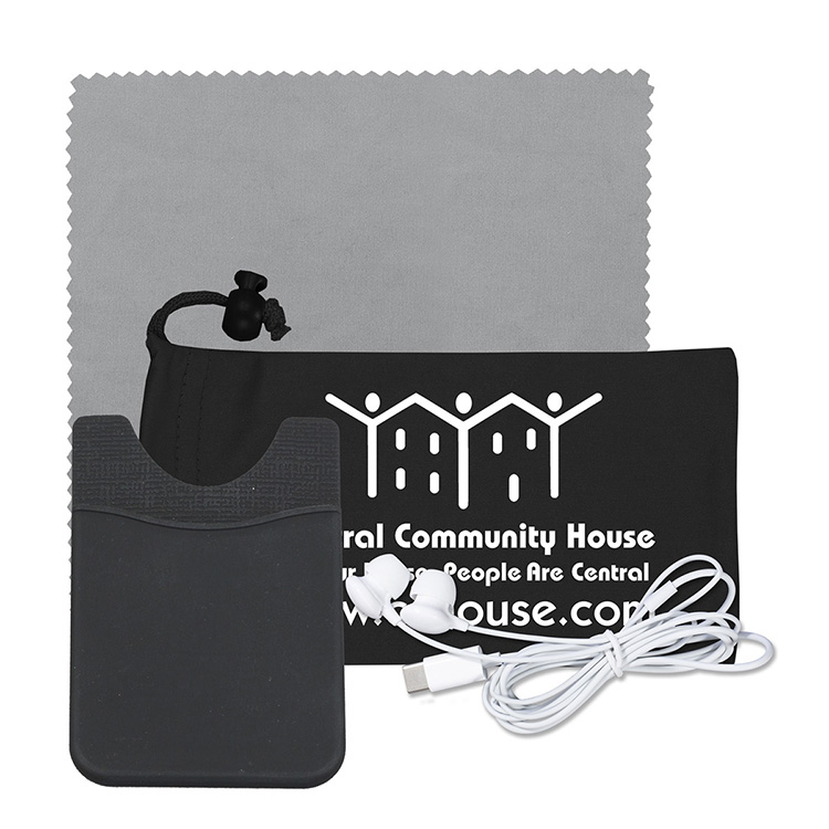 "Tuneboom Lux " Mobile Tech Earbud Kit with Microfiber Cloth, 5