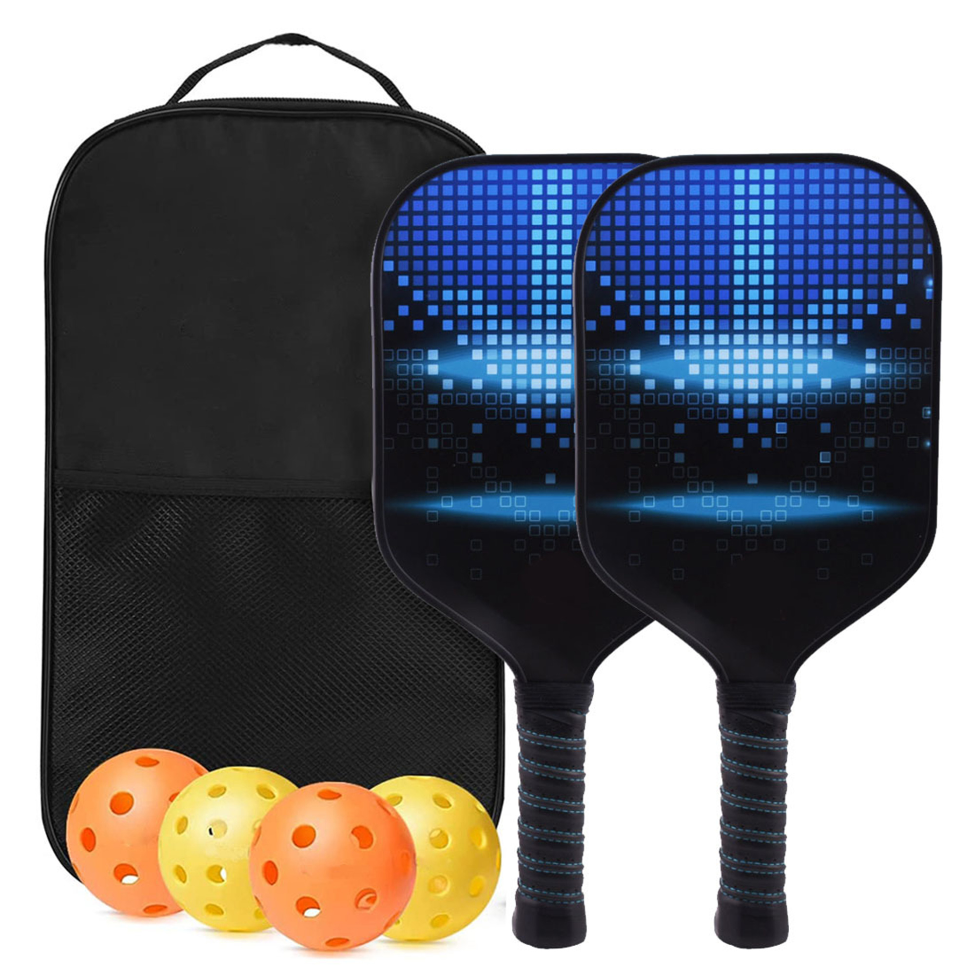 MOQ20 Premium Fiberglass Carbon Pickleball Paddle Set 2