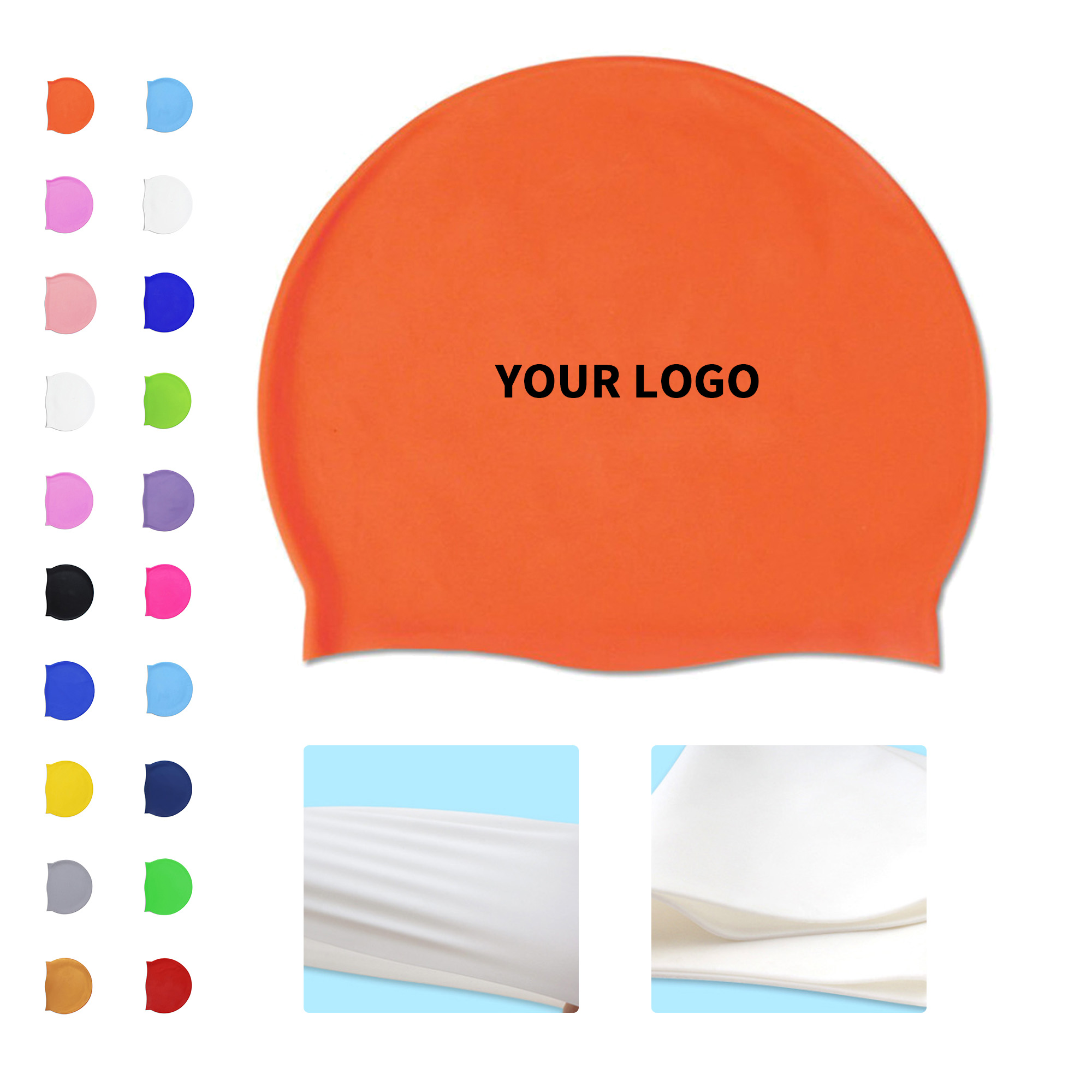 Silicone Swim Cap For Adult Elastic Comfortable Fit 17