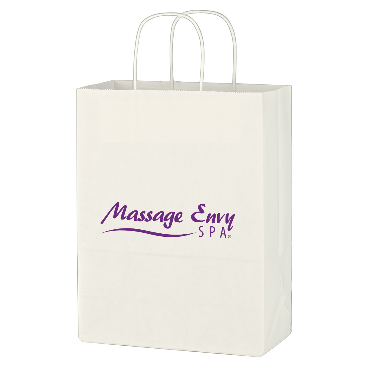 Kraft Paper White Shopping Bag - 10" x 13" 3