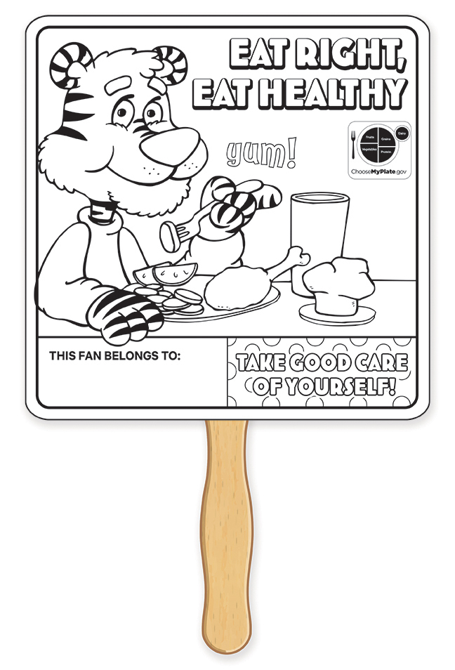 HAND FANS - Good Nutrition Coloring Hand Fan 2