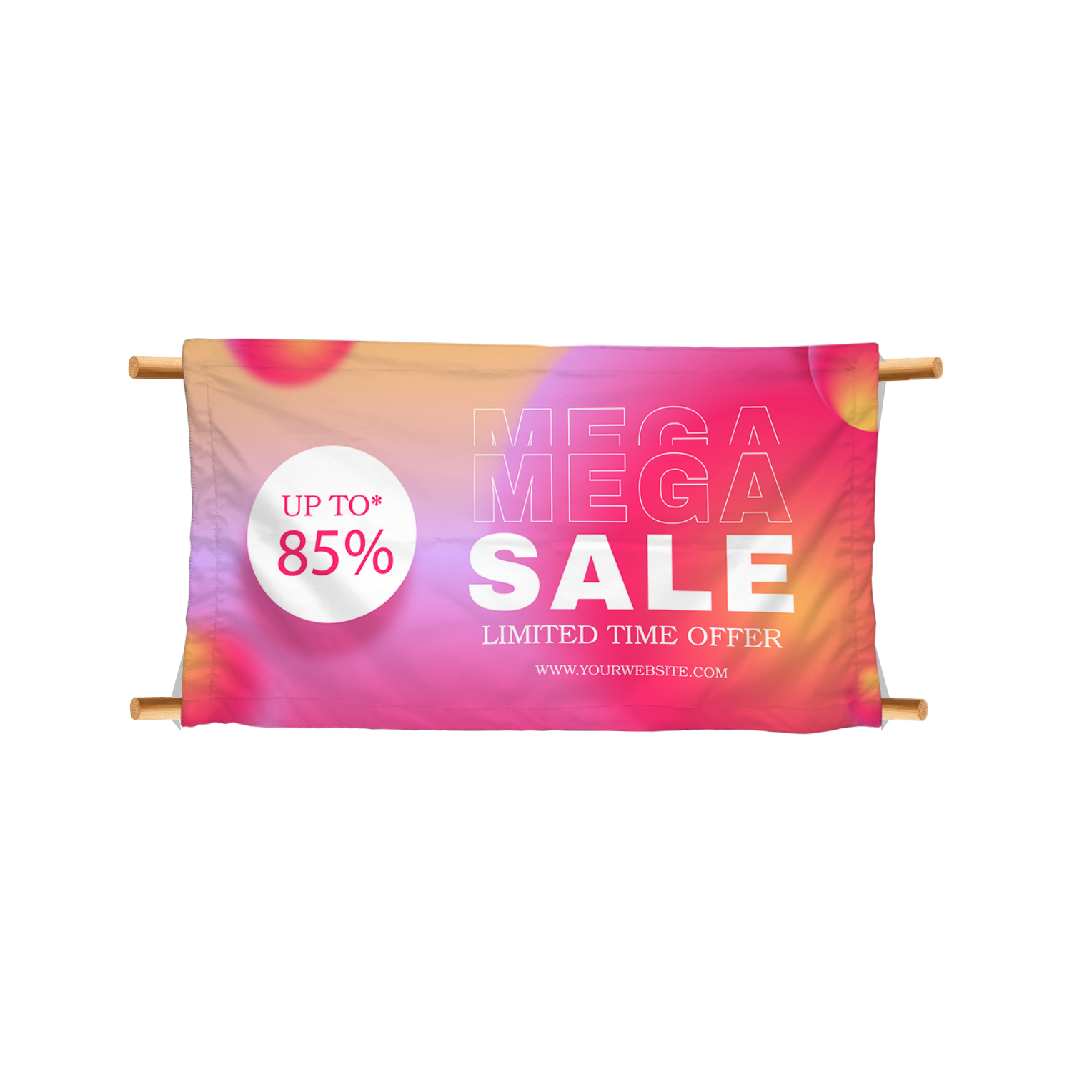 Polyester Fabric Banners-Left and Right Pole Pocket(1Ftx1Ft) 4