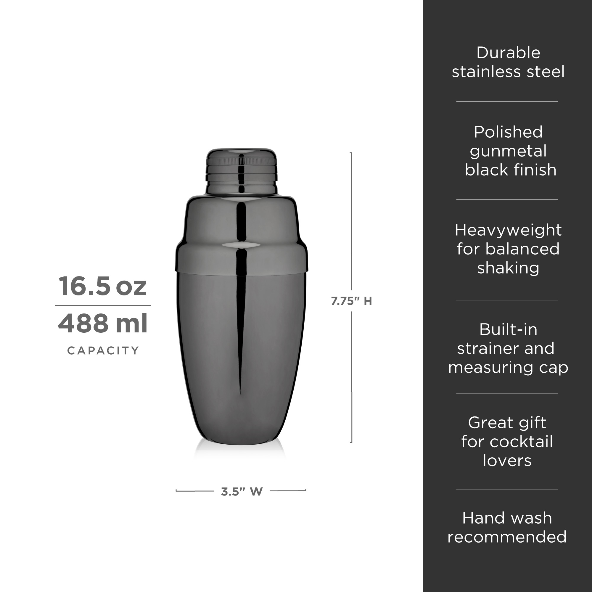 Viski® Heavyweight Cocktail Shaker 11