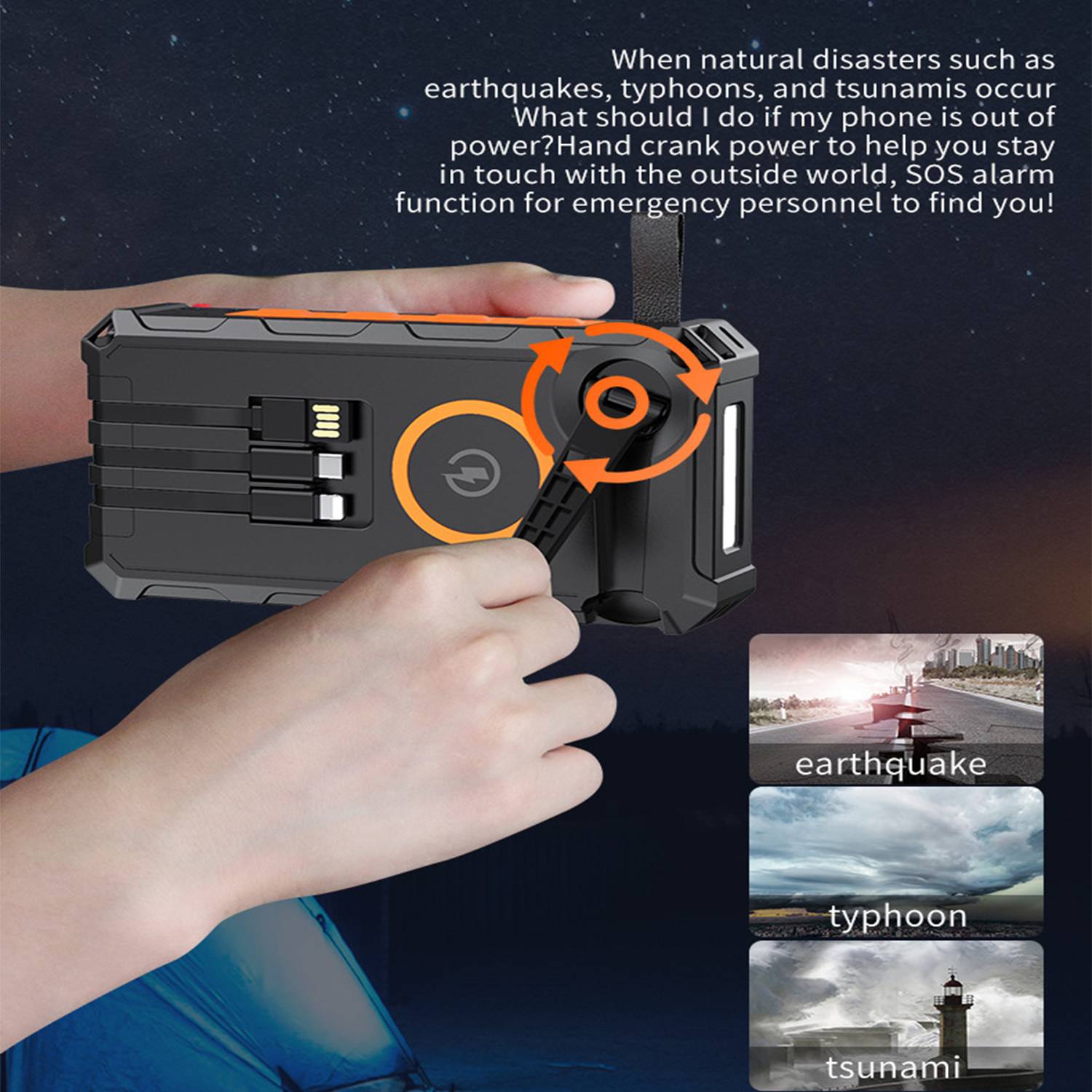 20000mAh Solar Phone Charger w/ LED Flashlight 9