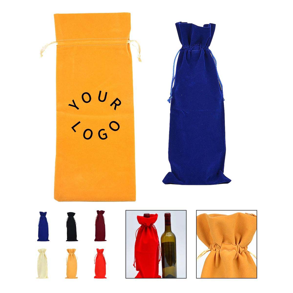 Soft Velvet Tote for Champagne or Wine Bottles 1
