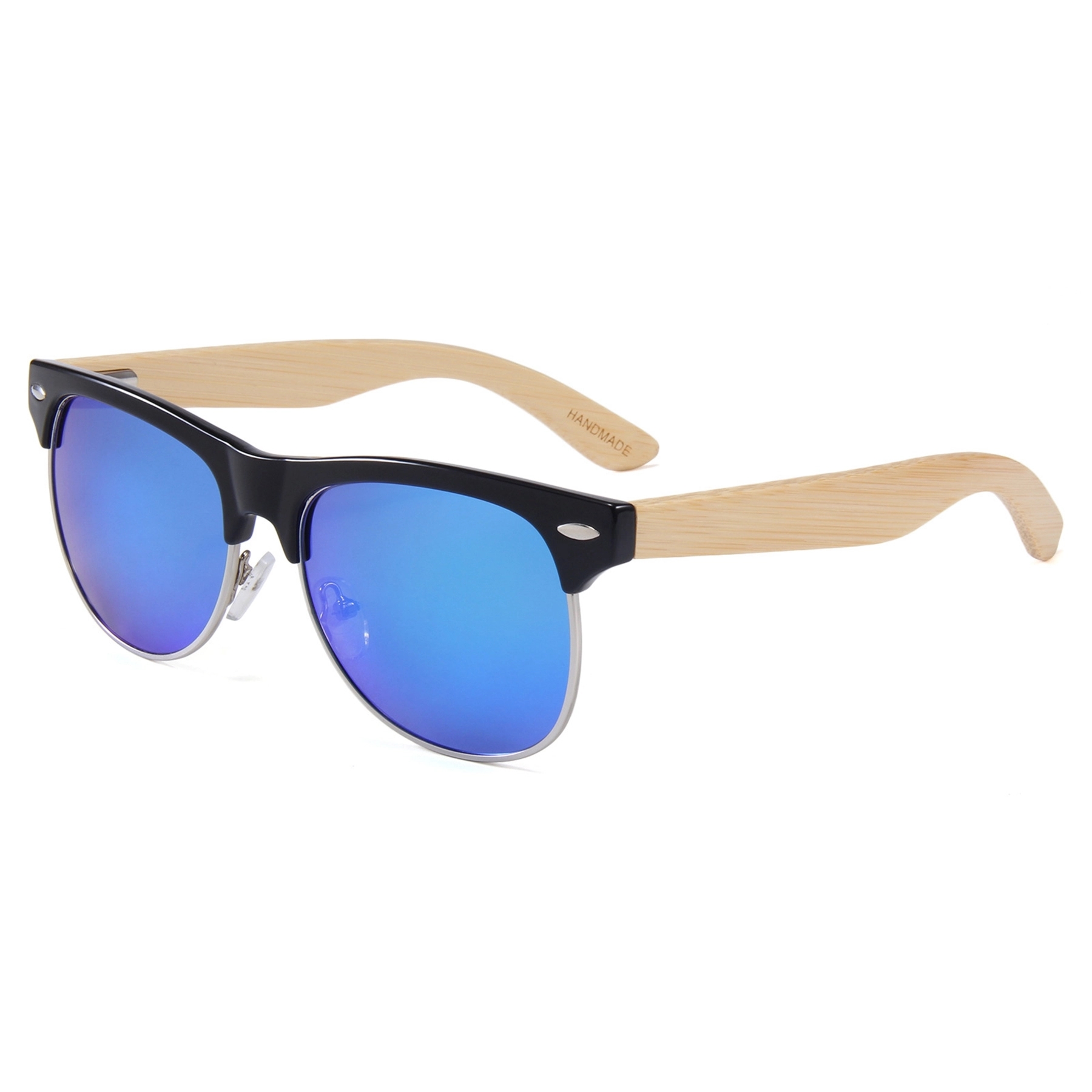 Half Frame Wooden Polarized Sunglasses 7