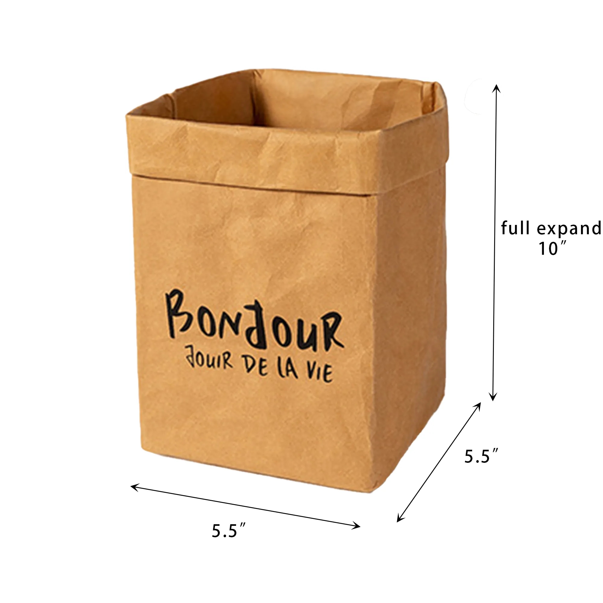 MOQ 100 Customizable Washable Kraft Paper Storage Bags 4
