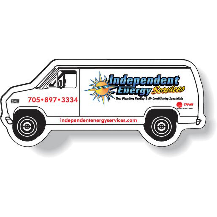 Stock Van Magnet .020 (1.44"x3.4") Full Colour Imprint White Vinyl Topcoat
